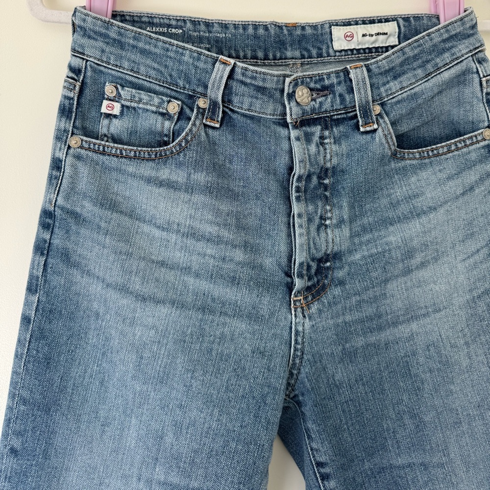AG Denim Alexxis High Rise Vintage Fit Cropped Jeans with Button Closure